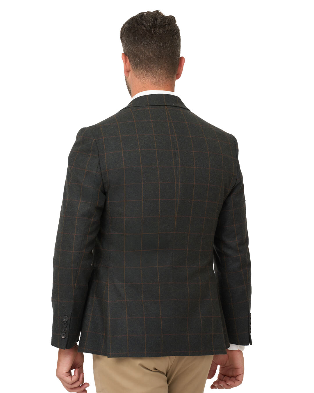 Gagliardi Green Windowpane Check Italian Flannel Jacket