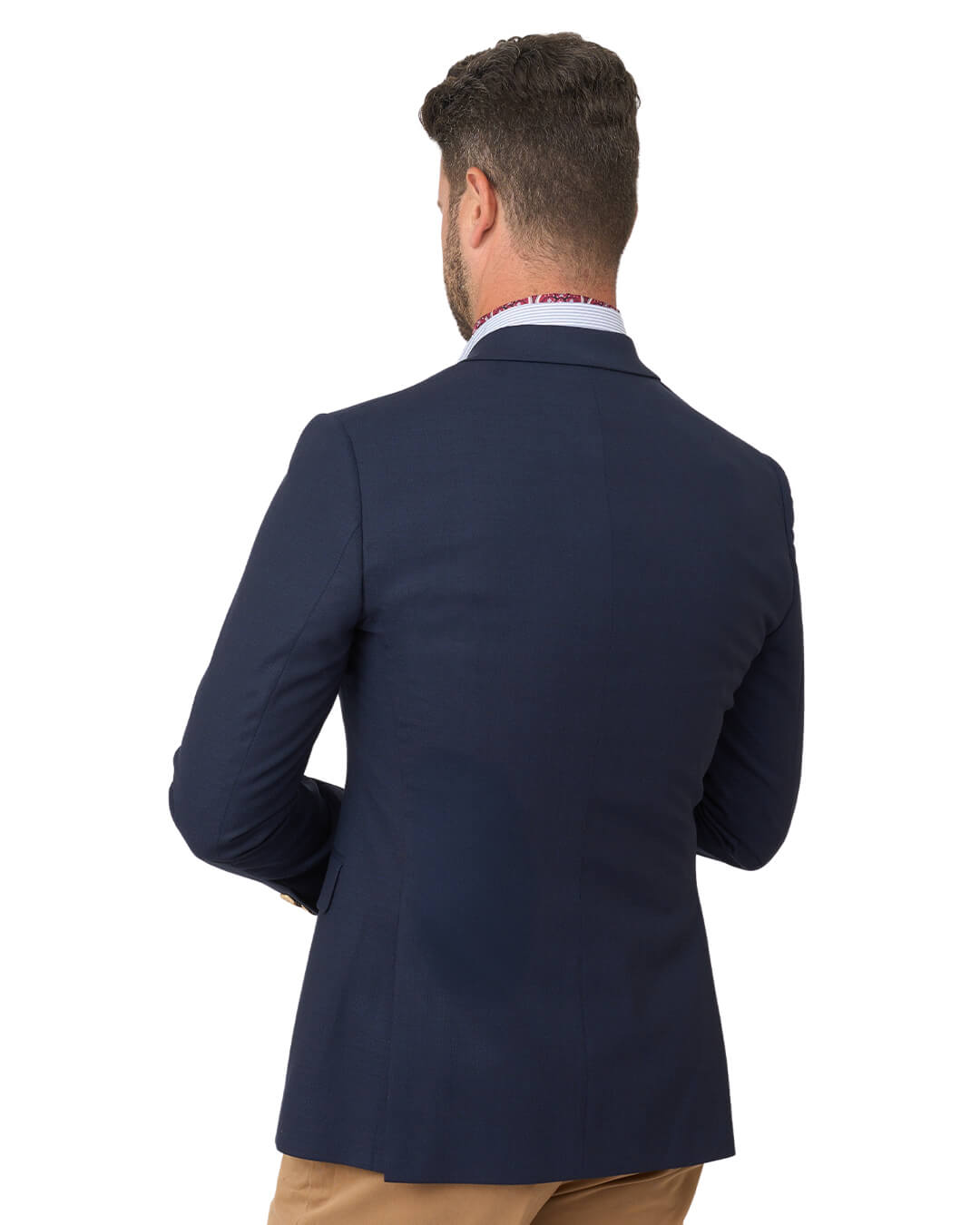 Gagliardi Navy Double Breasted Natural Stretch Super 110s Blazer
