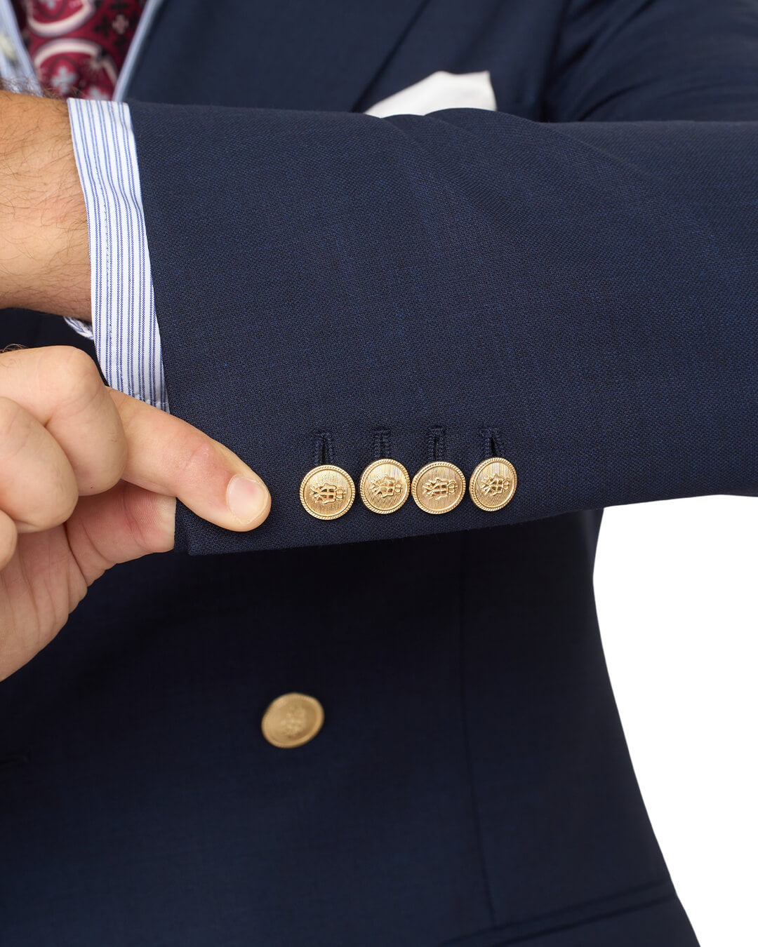 Gagliardi Navy Double Breasted Natural Stretch Super 110s Blazer