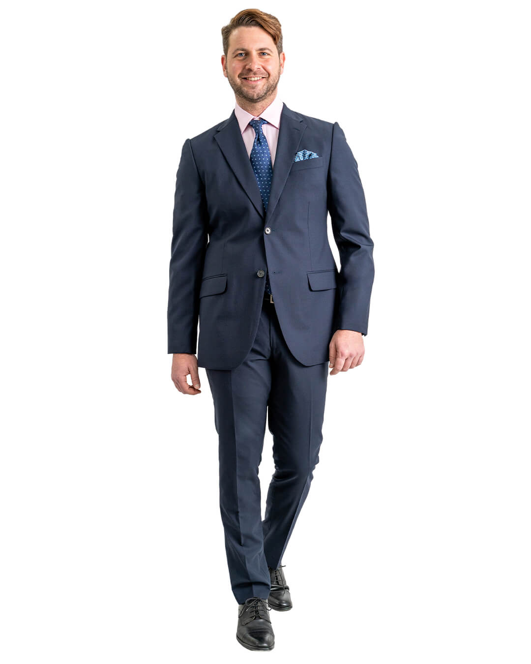 Navy Wool Stretch Suit Jacket