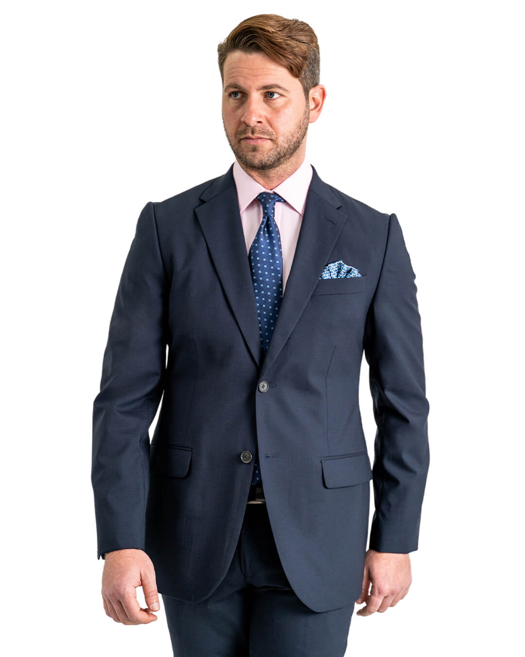 Navy Wool Stretch Suit Jacket