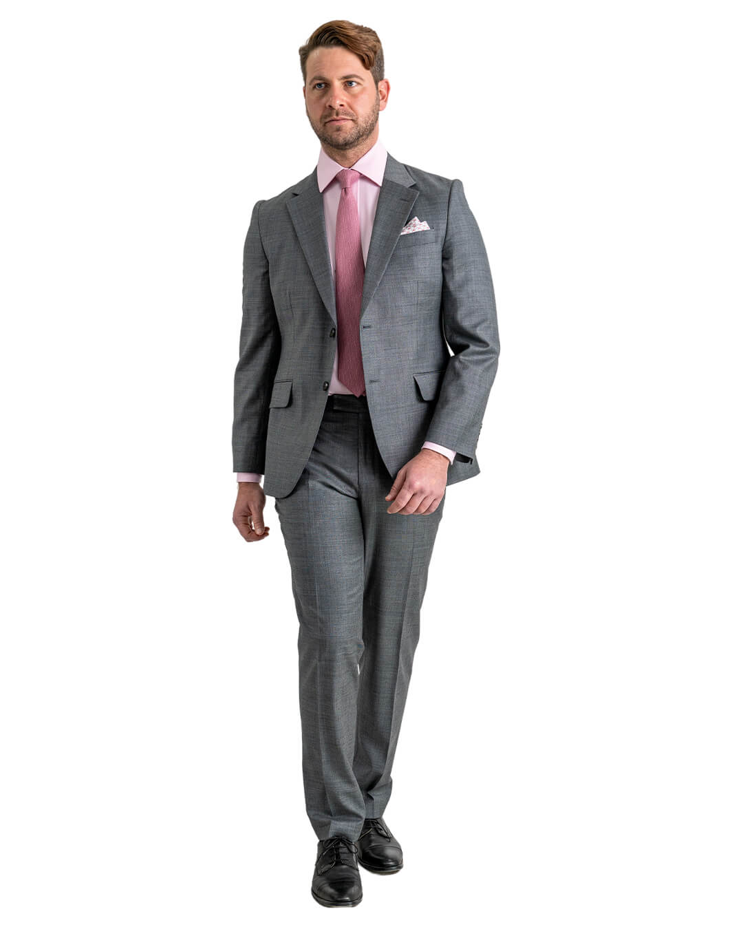 Grey Super 100s Sharkskin Suit Jacket