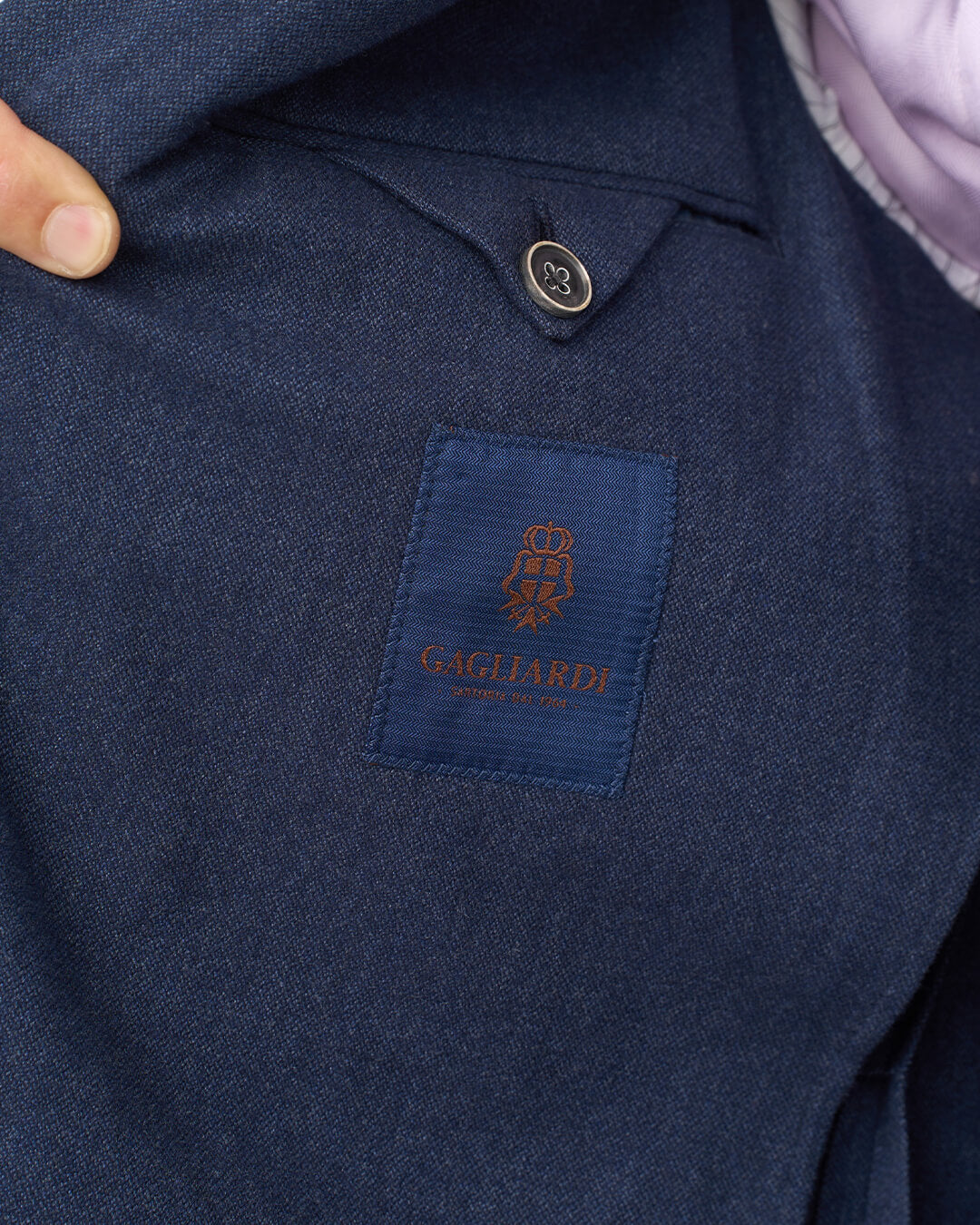 Gagliardi Blue Barleycorn Weave Stretch Cotton Jacket