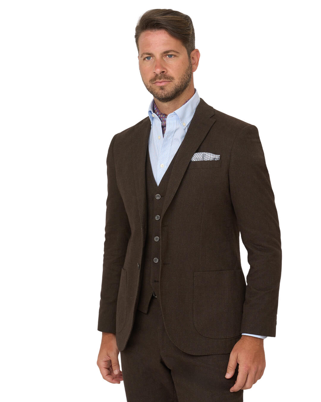 Gagliardi Brown Barleycorn Weave Stretch Cotton Jacket