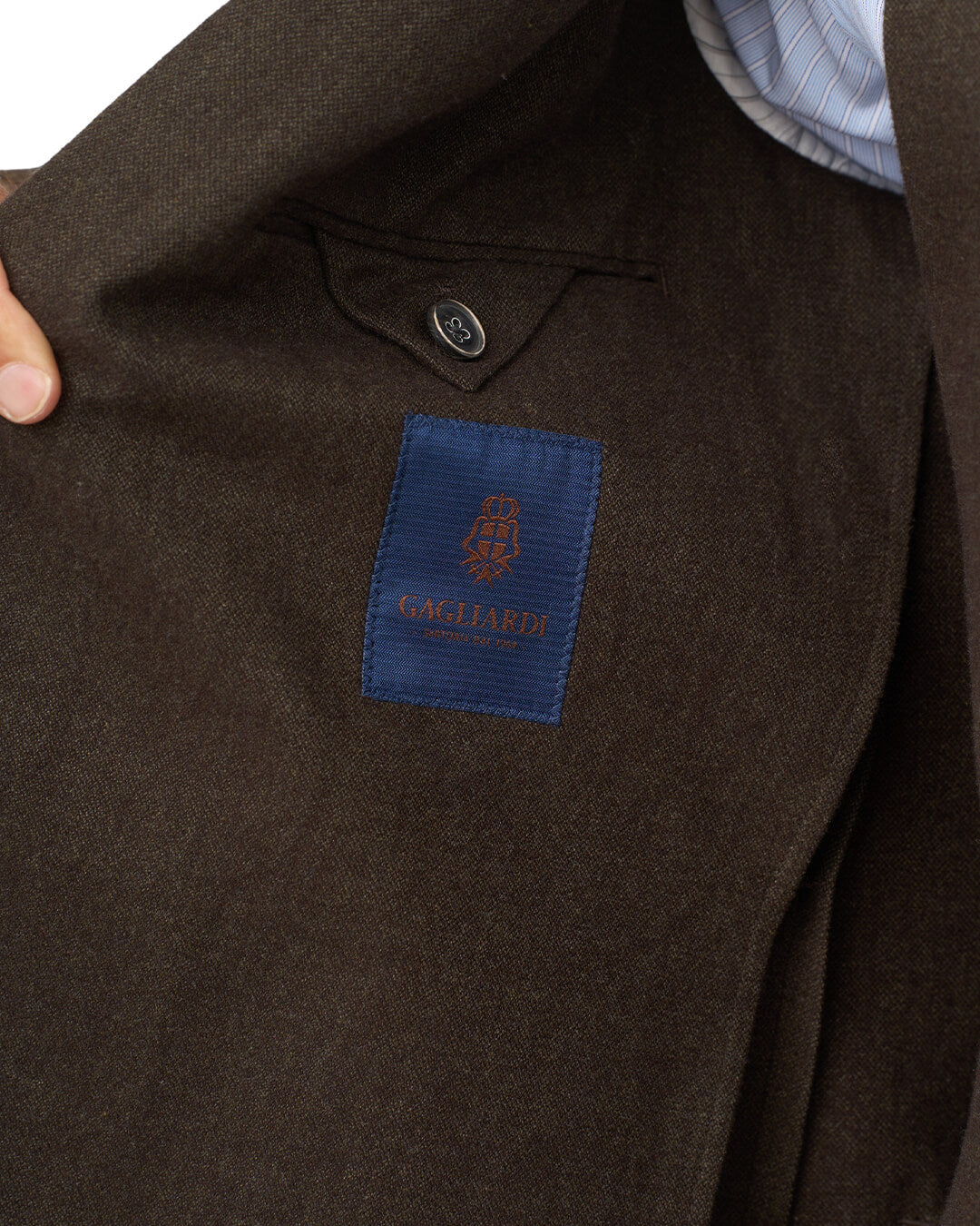 Gagliardi Brown Barleycorn Weave Stretch Cotton Jacket
