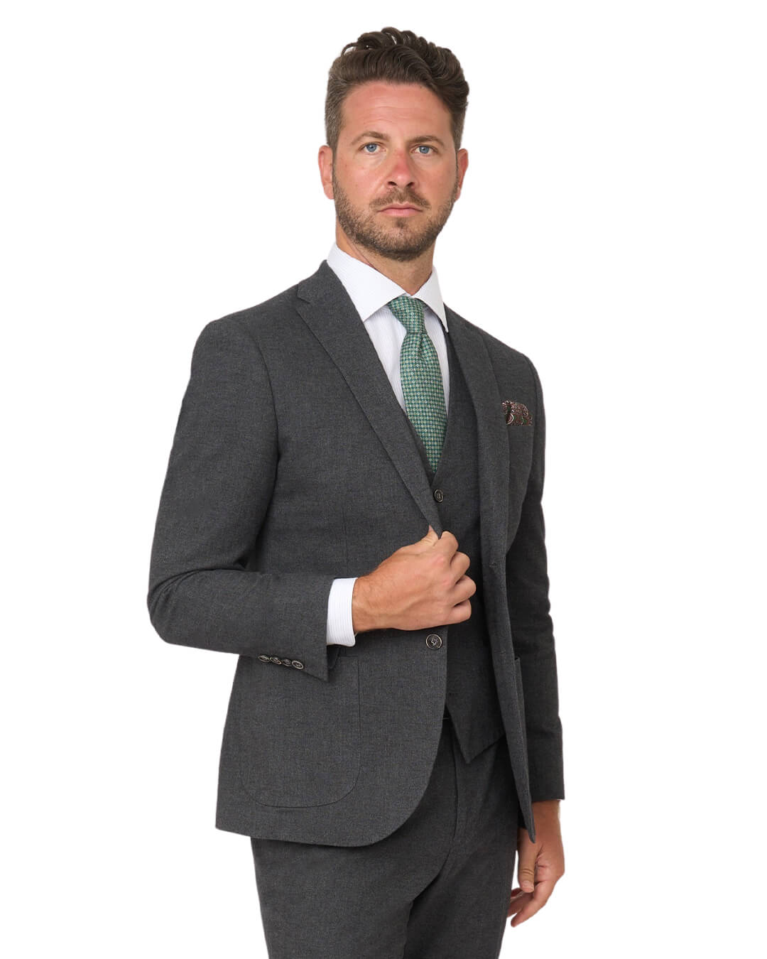 Gagliardi Grey Barleycorn Weave Stretch Cotton Jacket