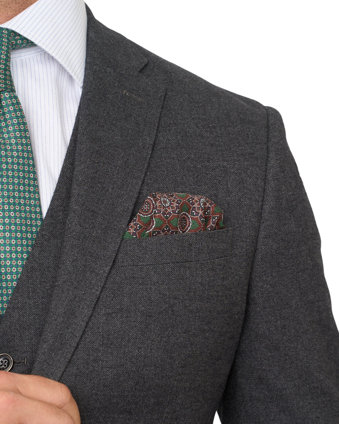 Gagliardi Grey Barleycorn Weave Stretch Cotton Jacket