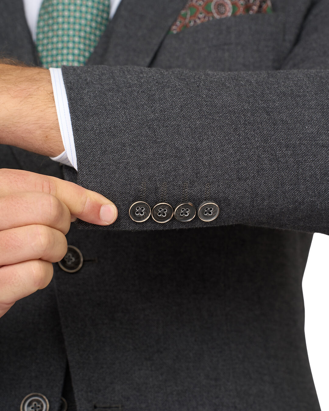 Gagliardi Grey Barleycorn Weave Stretch Cotton Jacket