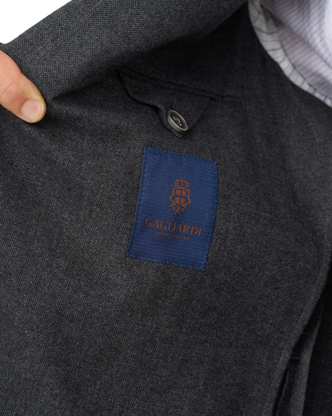 Gagliardi Grey Barleycorn Weave Stretch Cotton Jacket