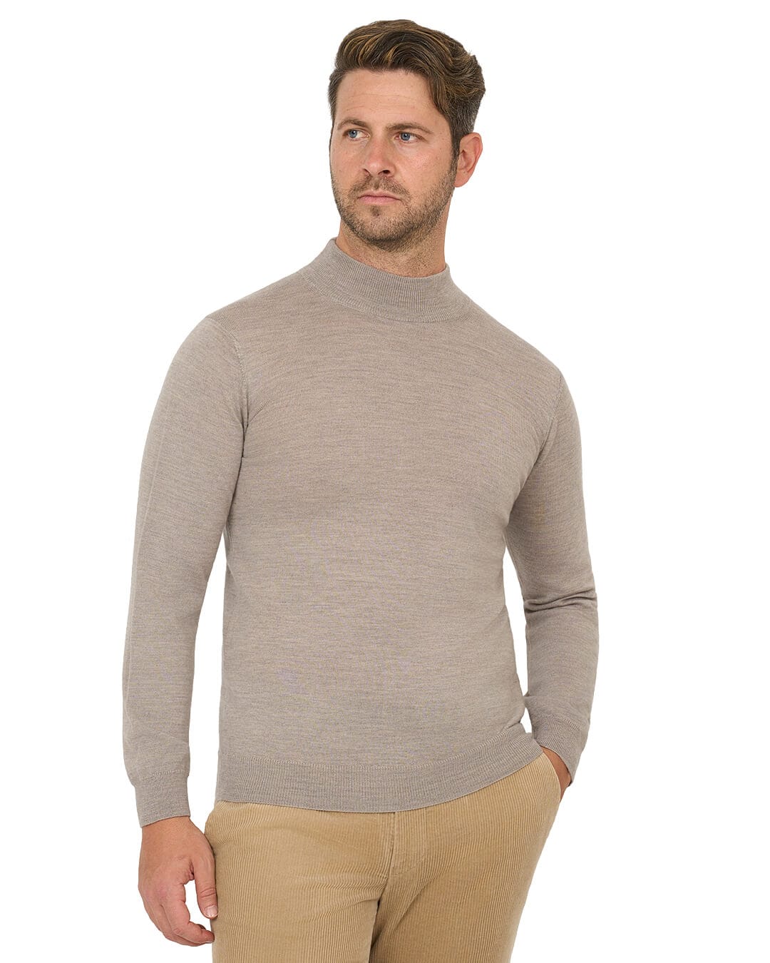 Gagliardi Beige Jumper Turtle Neck Merino Wool