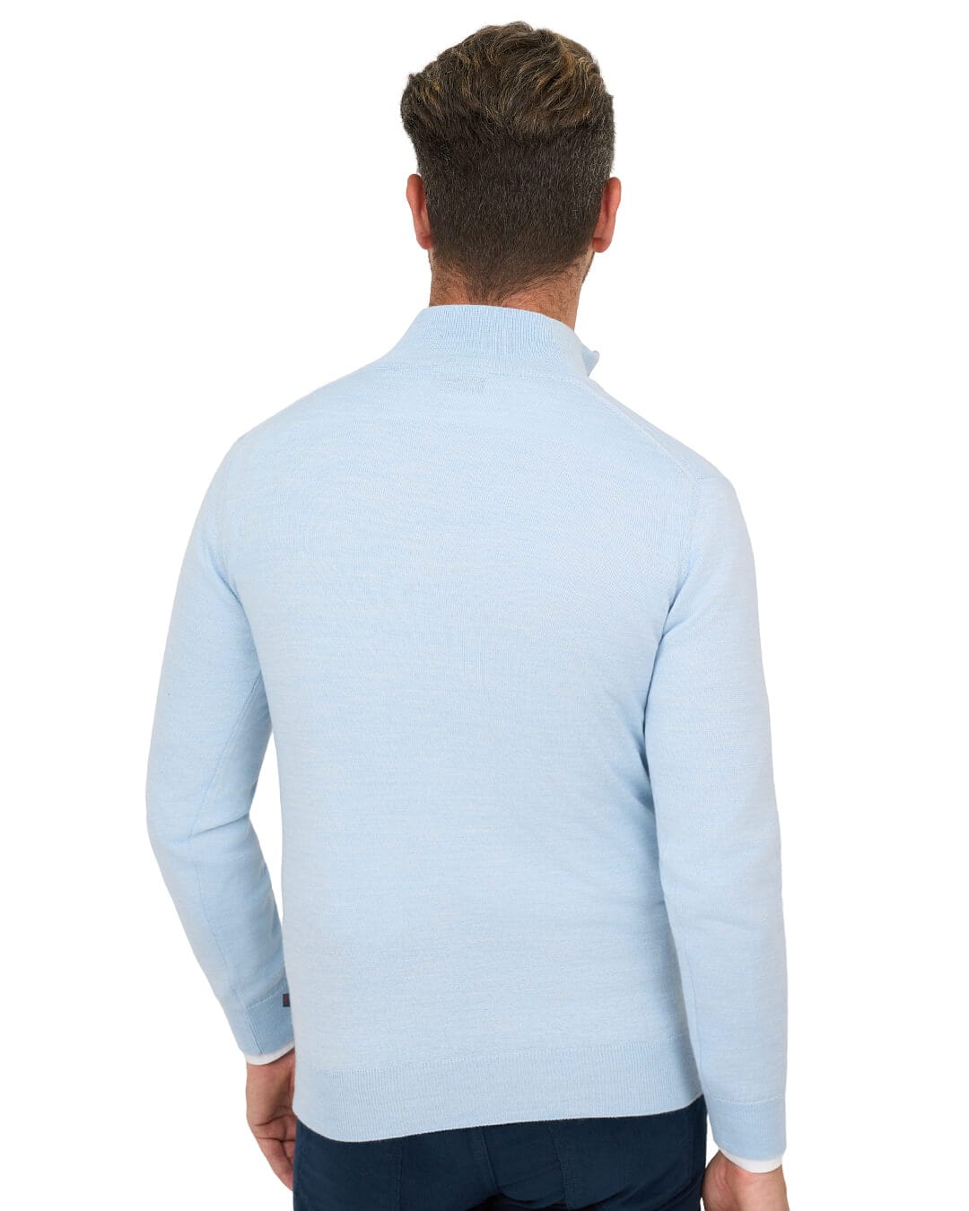 Gagliardi Sky Jumper Zip Neck Merino Blend Textured Front