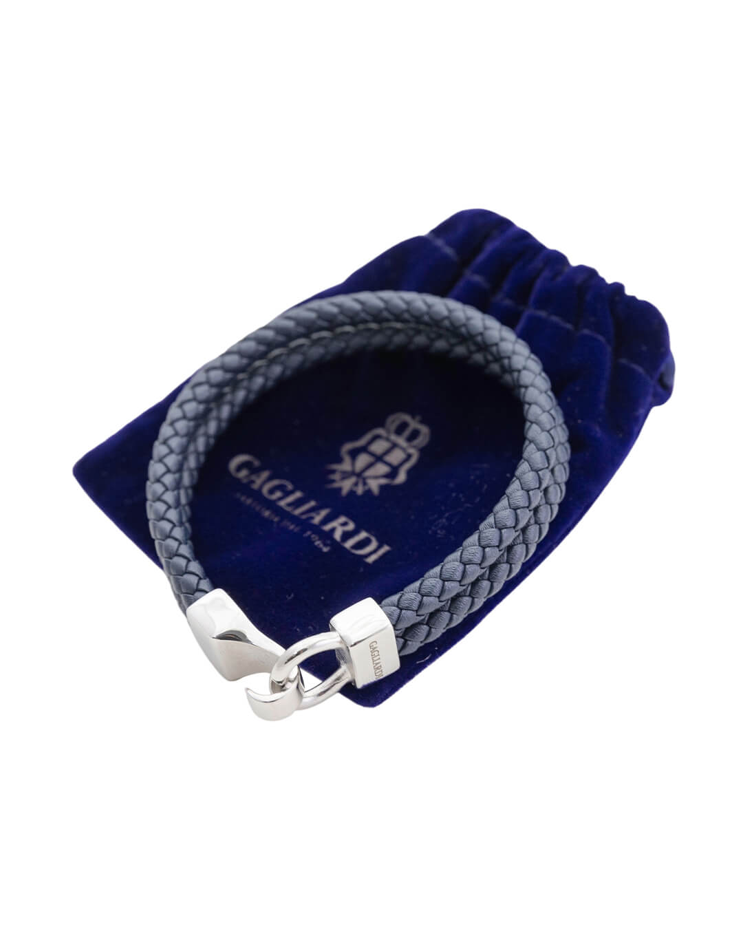 Navy Two Strand Leather Bracelet