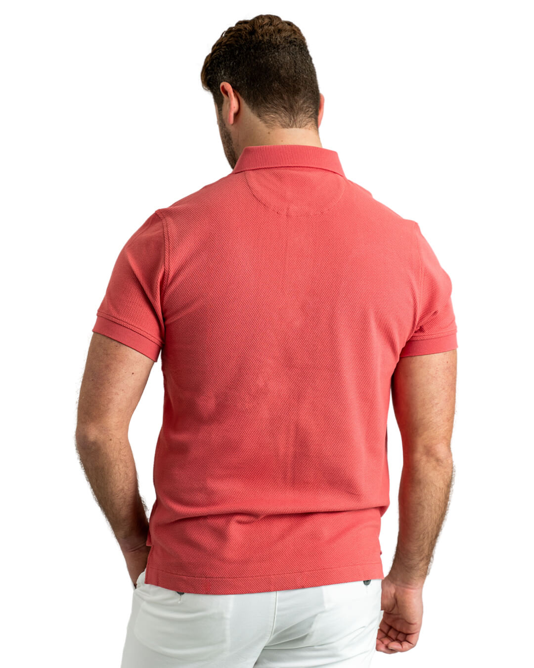 Red Popcorn Texture Polo Shirt