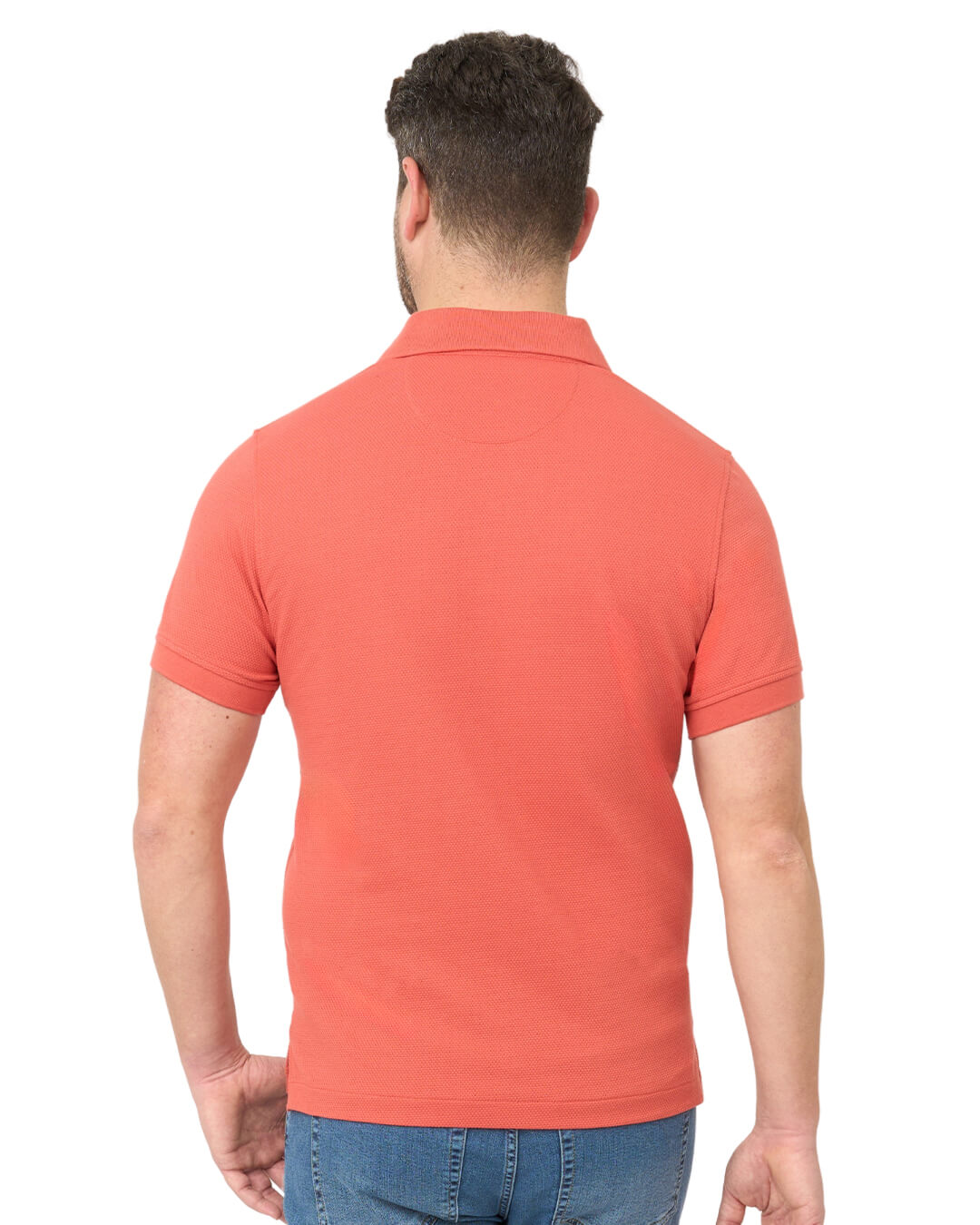 Terracotta Popcorn Texture Polo Shirt