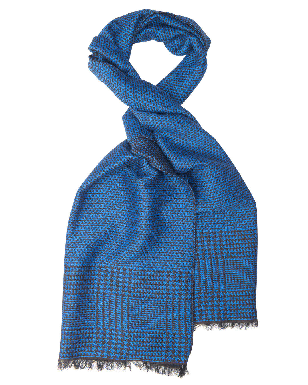 Royal Blue Birdseye Italian Wool & Modal Blend Scarf