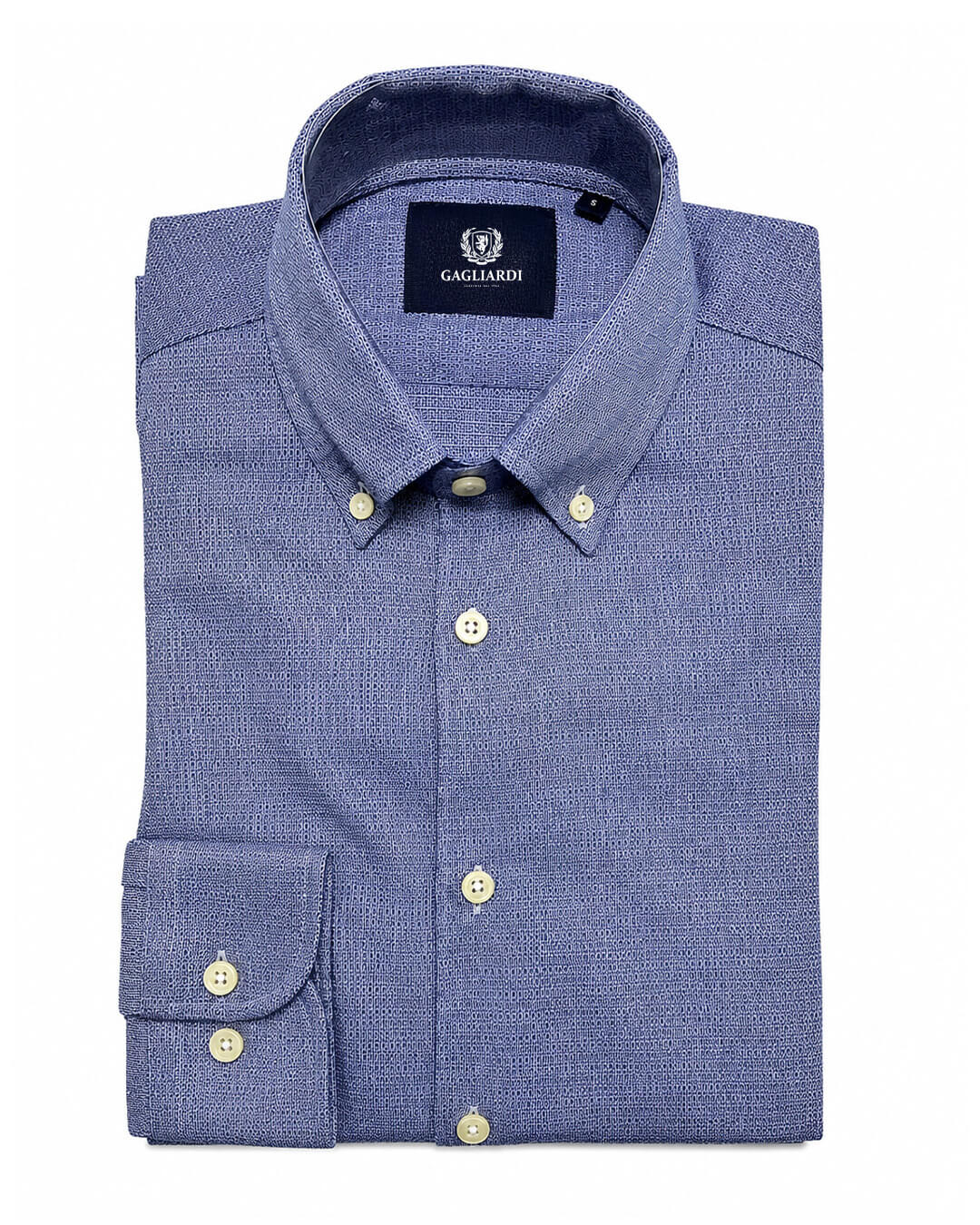 Navy Geometric Button Down Shirt