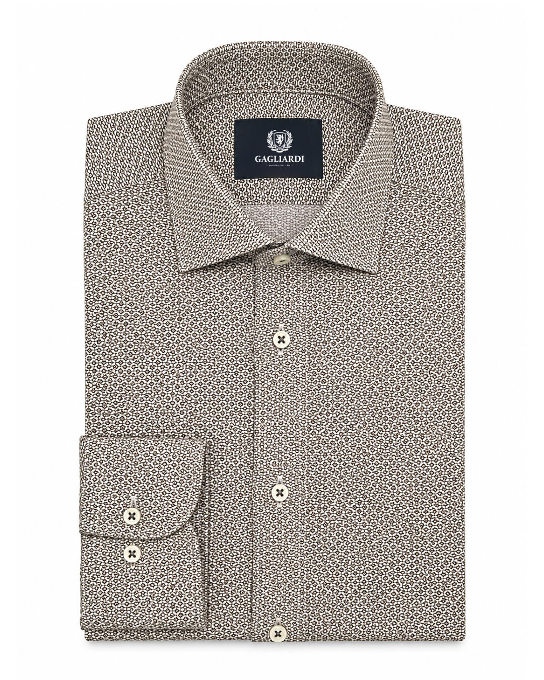 White Base Brown Geo Shirt