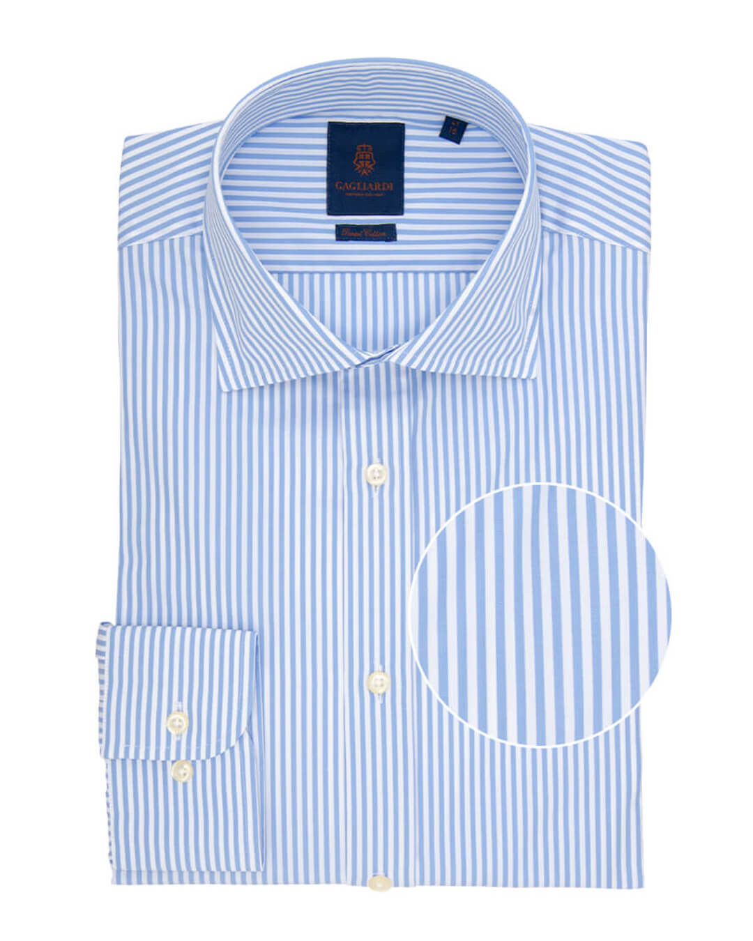 Slim Fit Sky Bengal Stripe Poplin Cotton Shirt