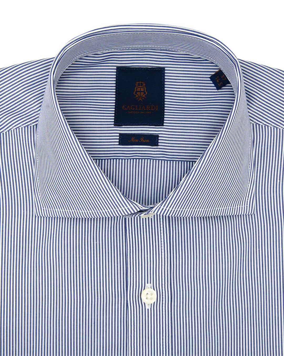 Slim Fit Navy Pencil Stripe Poplin Cotton Non Iron Shirt