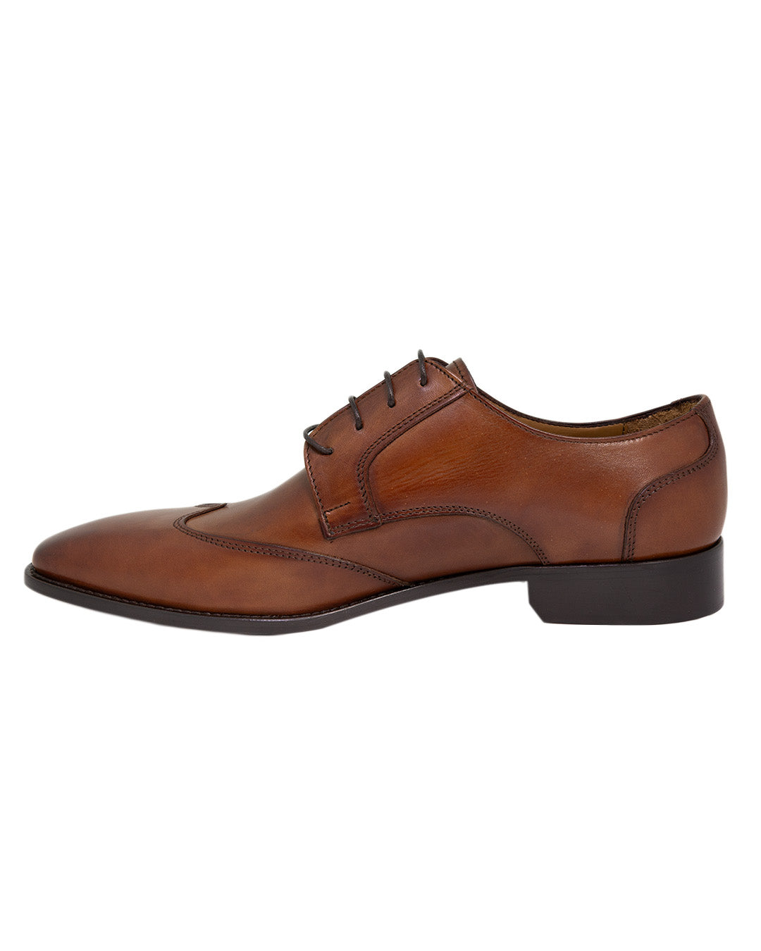 Tan Made in Italy Wing Tip Oxford Shoes