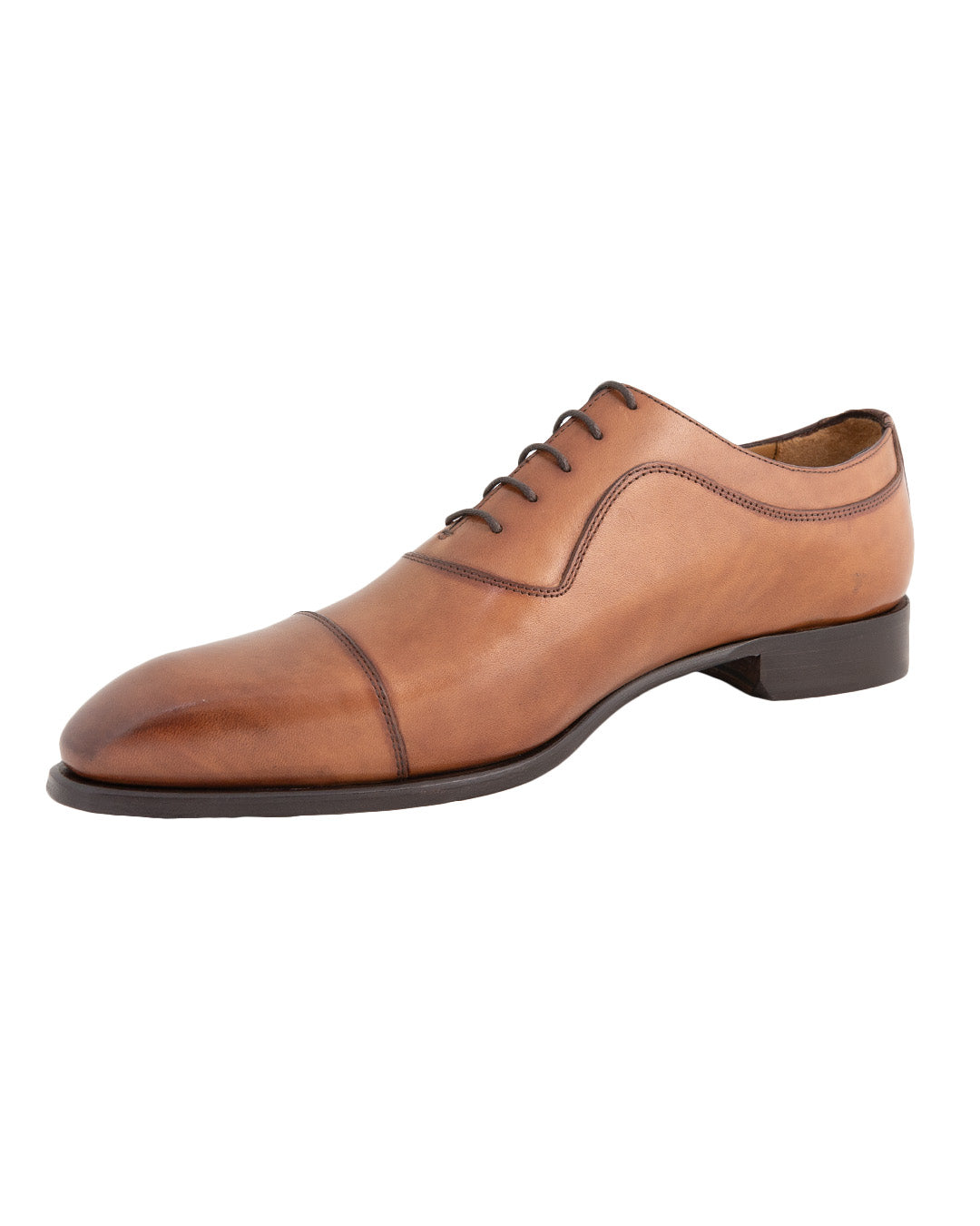 Tan Made in Italy Toe Cap Oxford Shoes