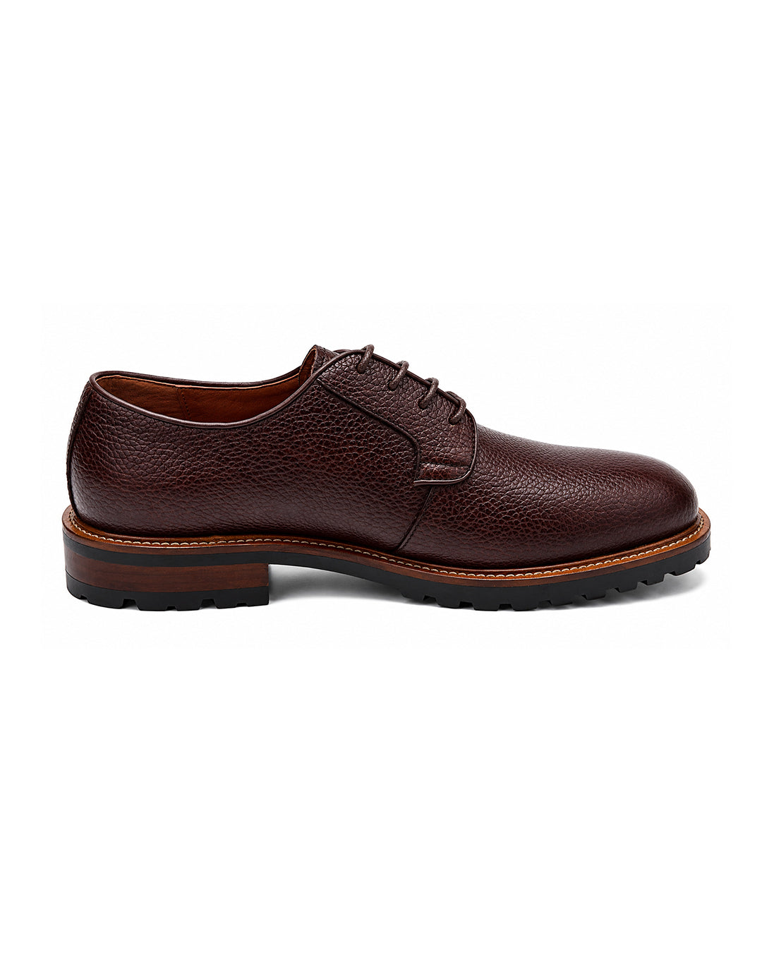 Gagliardi Brown Shoes Derby Cleated Sole Grain Leather