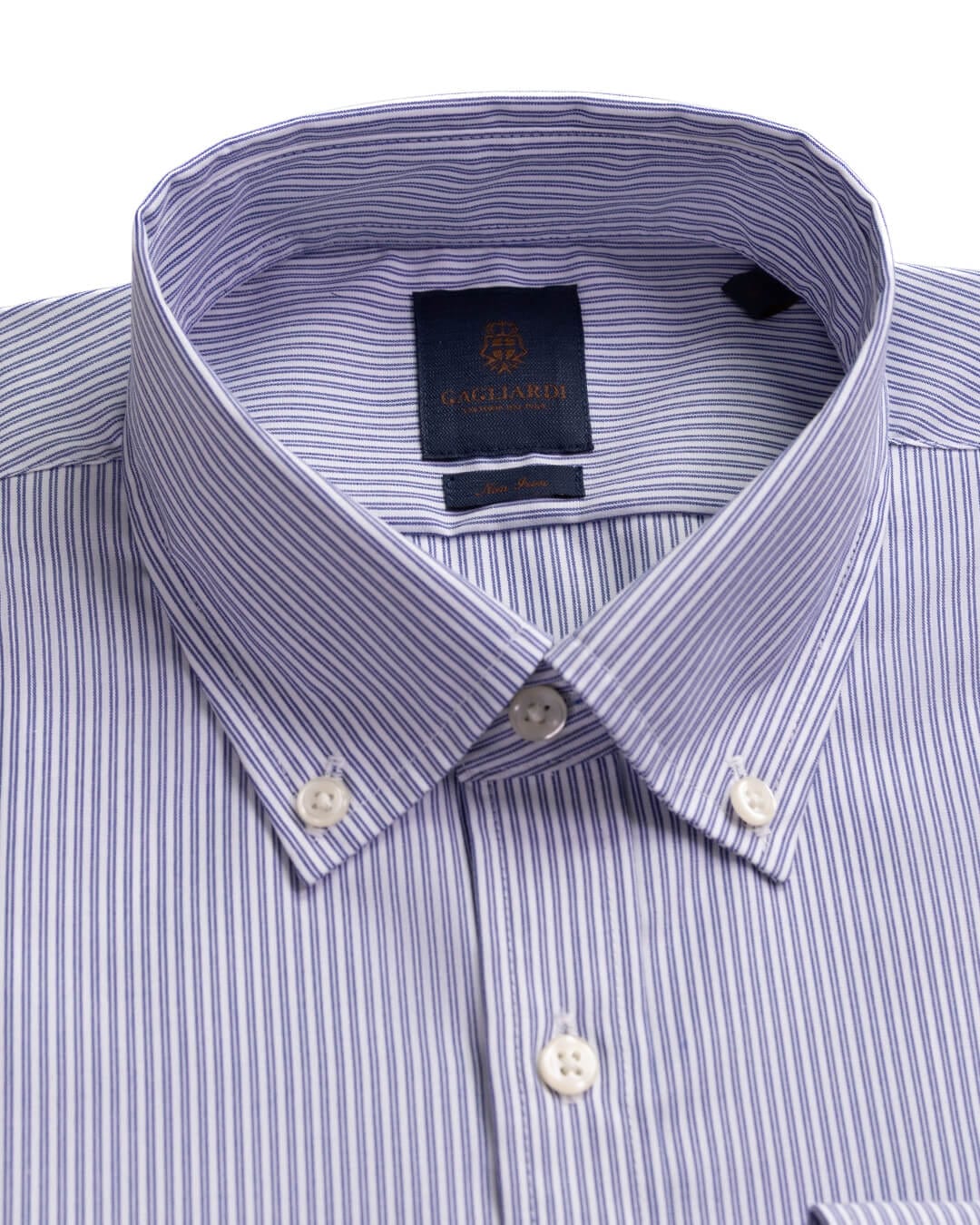 Gagliardi Navy Twin Stripe Non Iron Button Down Shirt