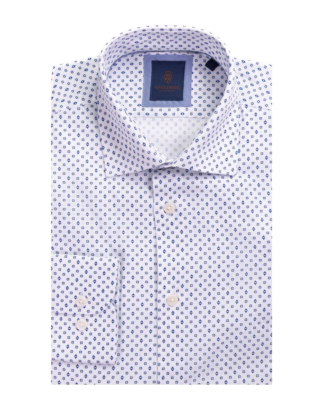 Gagliardi White Diamond Motif Printed Shirt