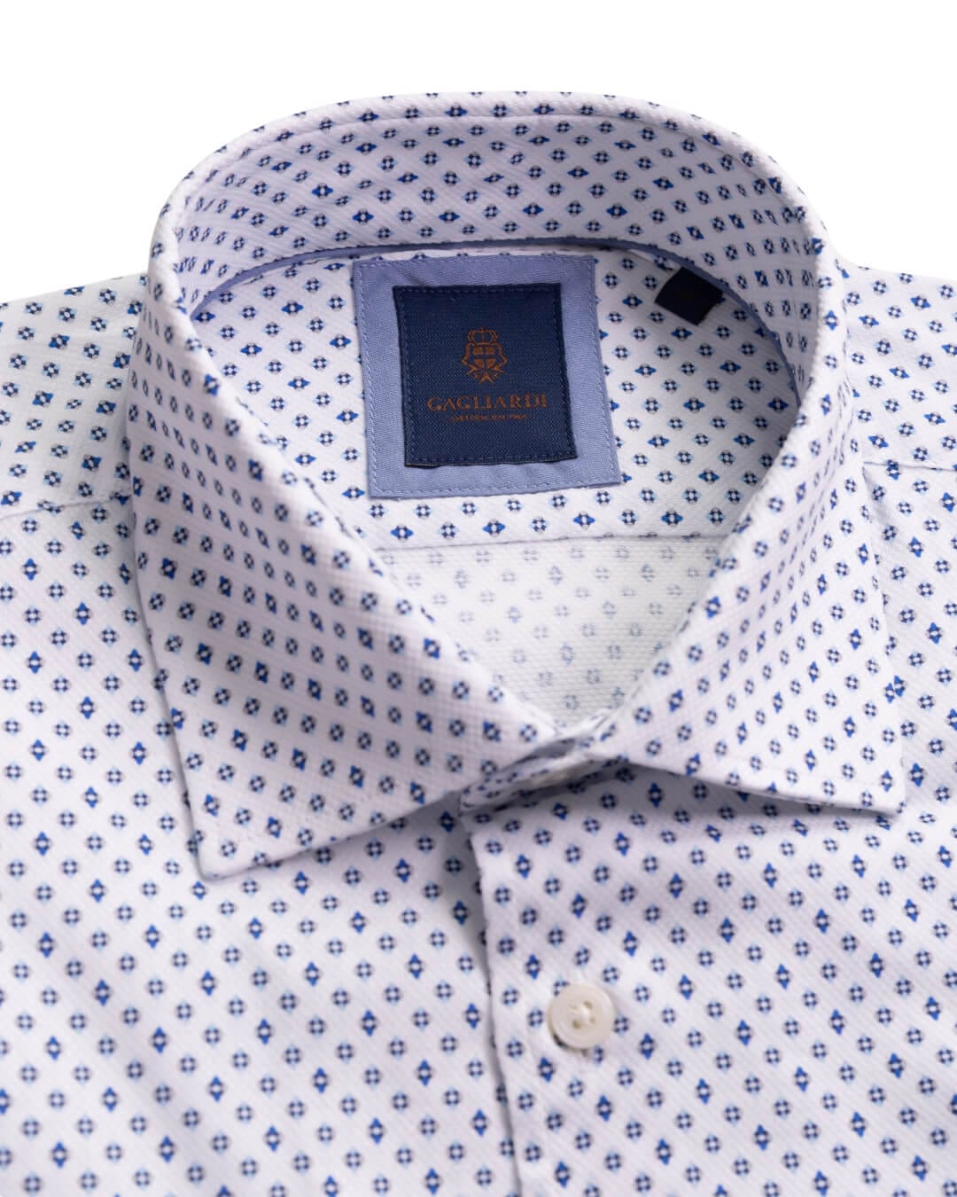 Gagliardi White Diamond Motif Printed Shirt