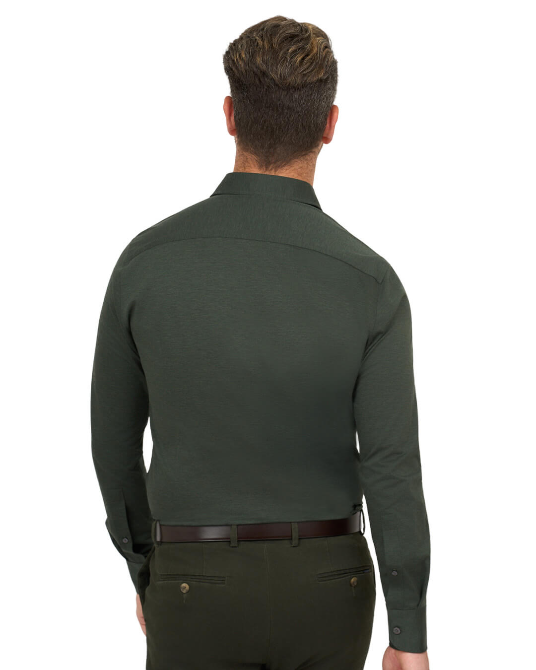 Gagliardi Green Shirt Performance Cotton Melange