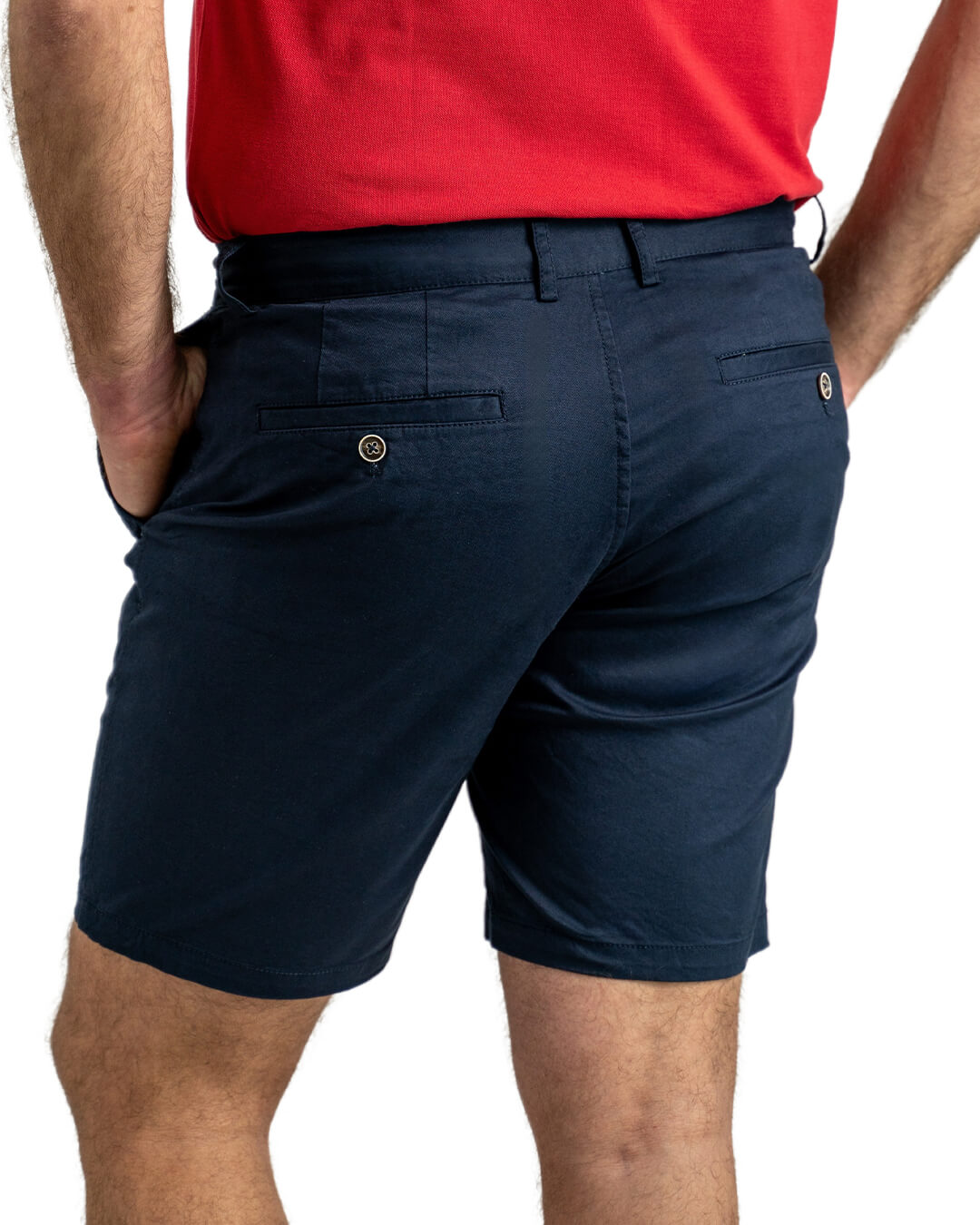 Navy Twill Stretch Cotton Shorts