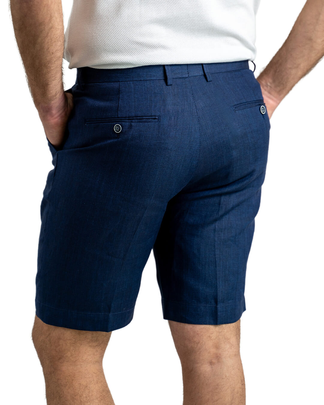 Blue Linen Shorts