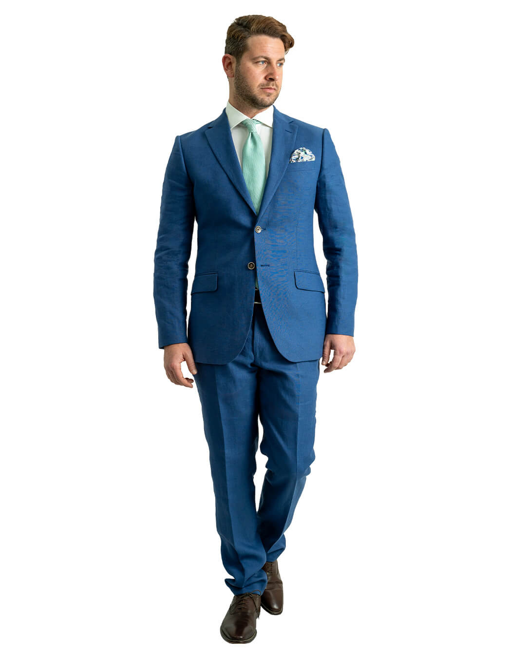 Blue Duca Visconti di Modrone Italian Linen Suit