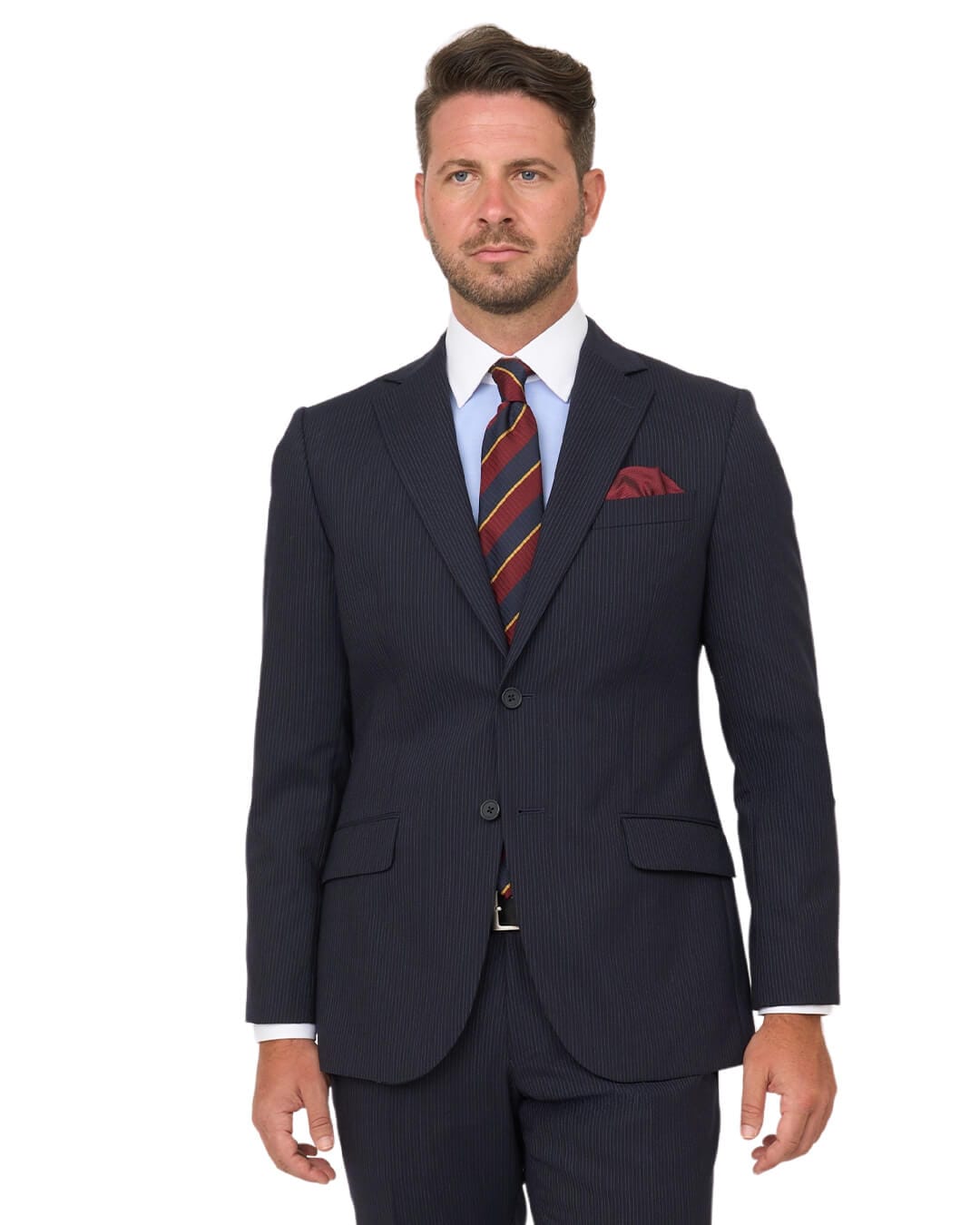 Gagliardi Navy Suit Fine Stripe