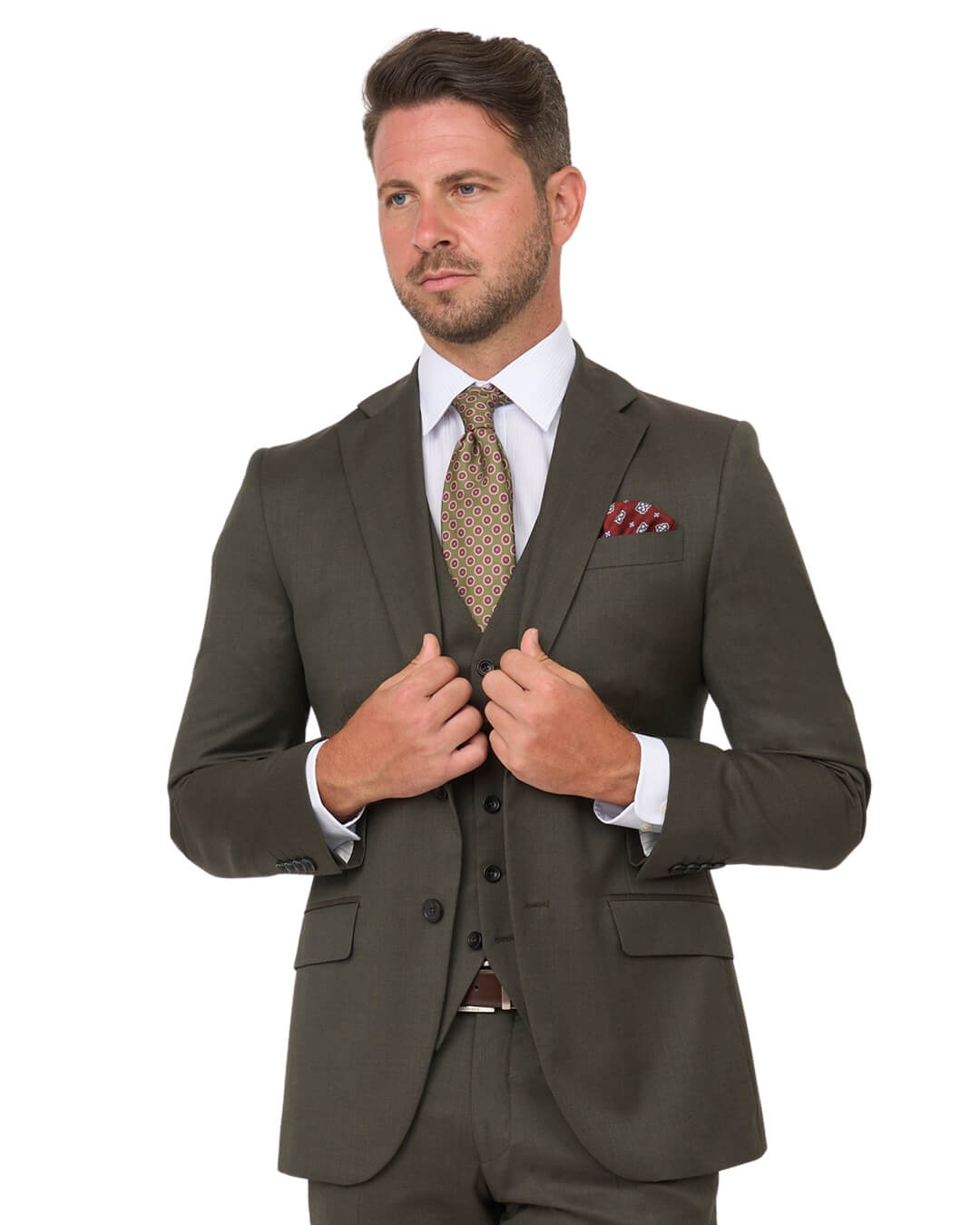 Gagliardi Olive Gabardine Super 110s Suit