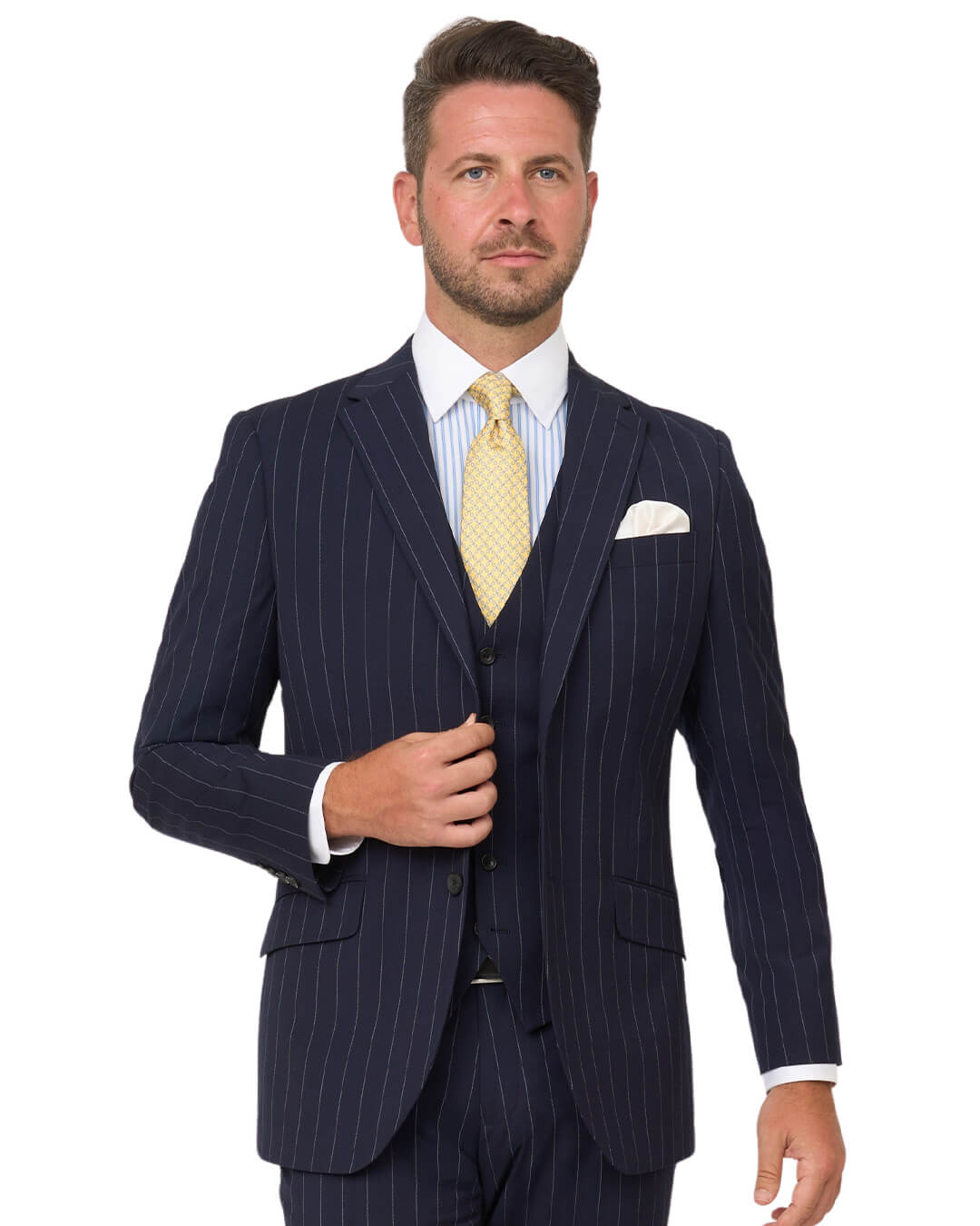 Gagliardi Navy Striped Machine Washable Suit