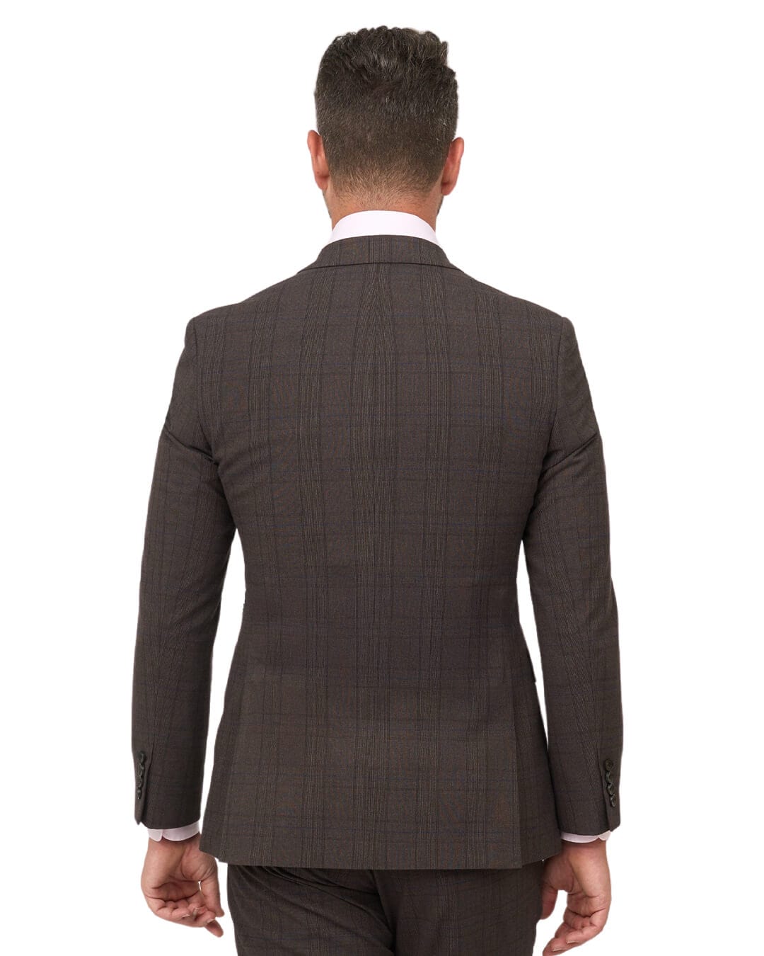 Gagliardi Brown Check Double Breasted Machine Washable Suit