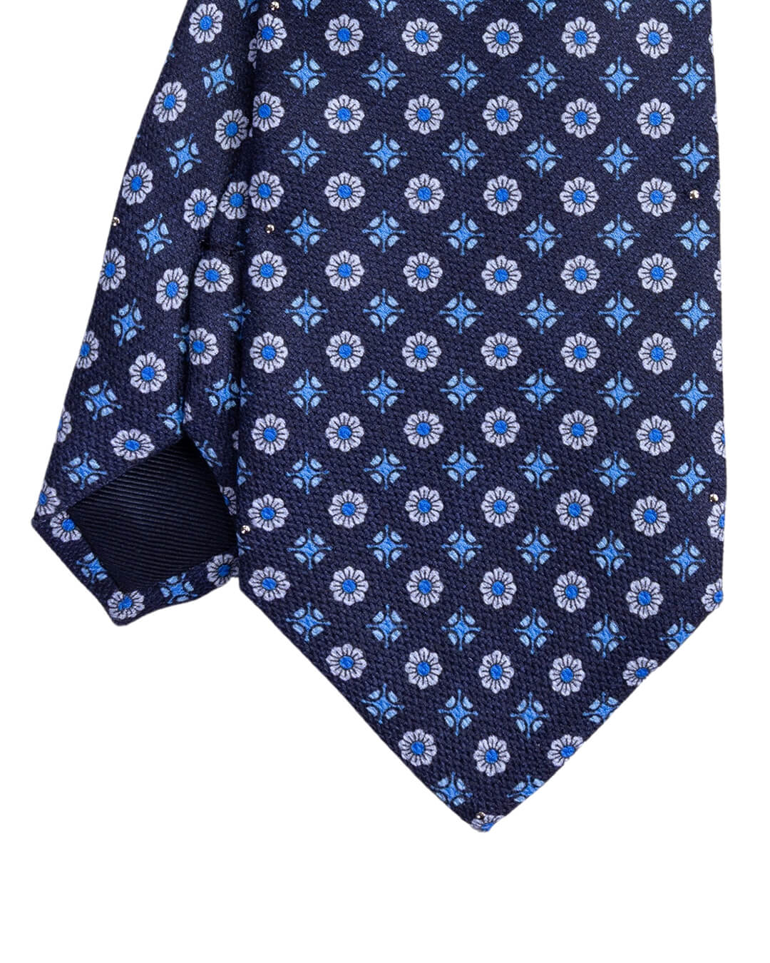 Gagliardi Navy Geometric Print Italian Silk Tie