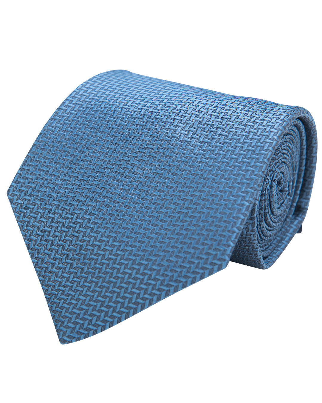 Blue Chevron Weave Italian Silk Tie