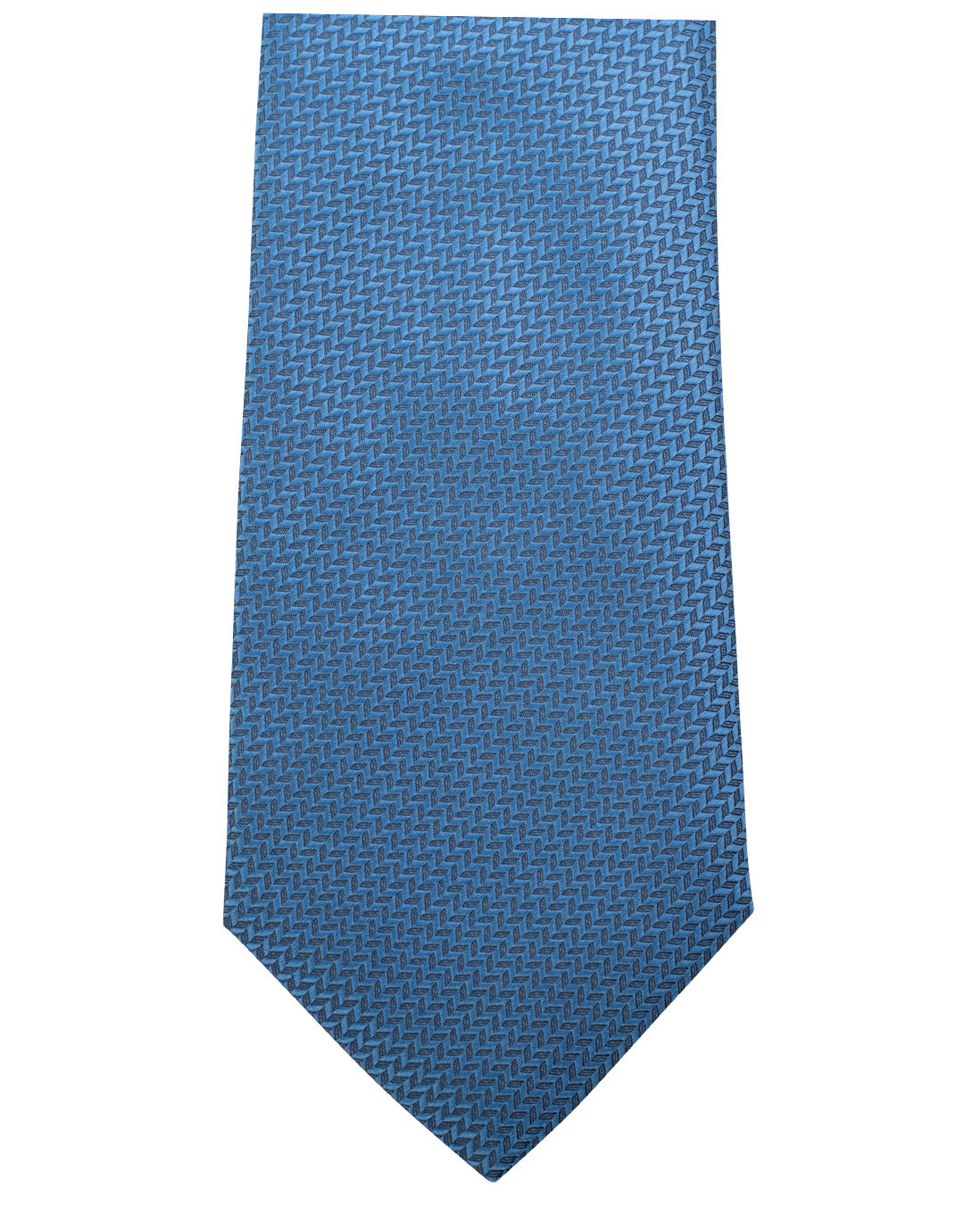 Blue Chevron Weave Italian Silk Tie