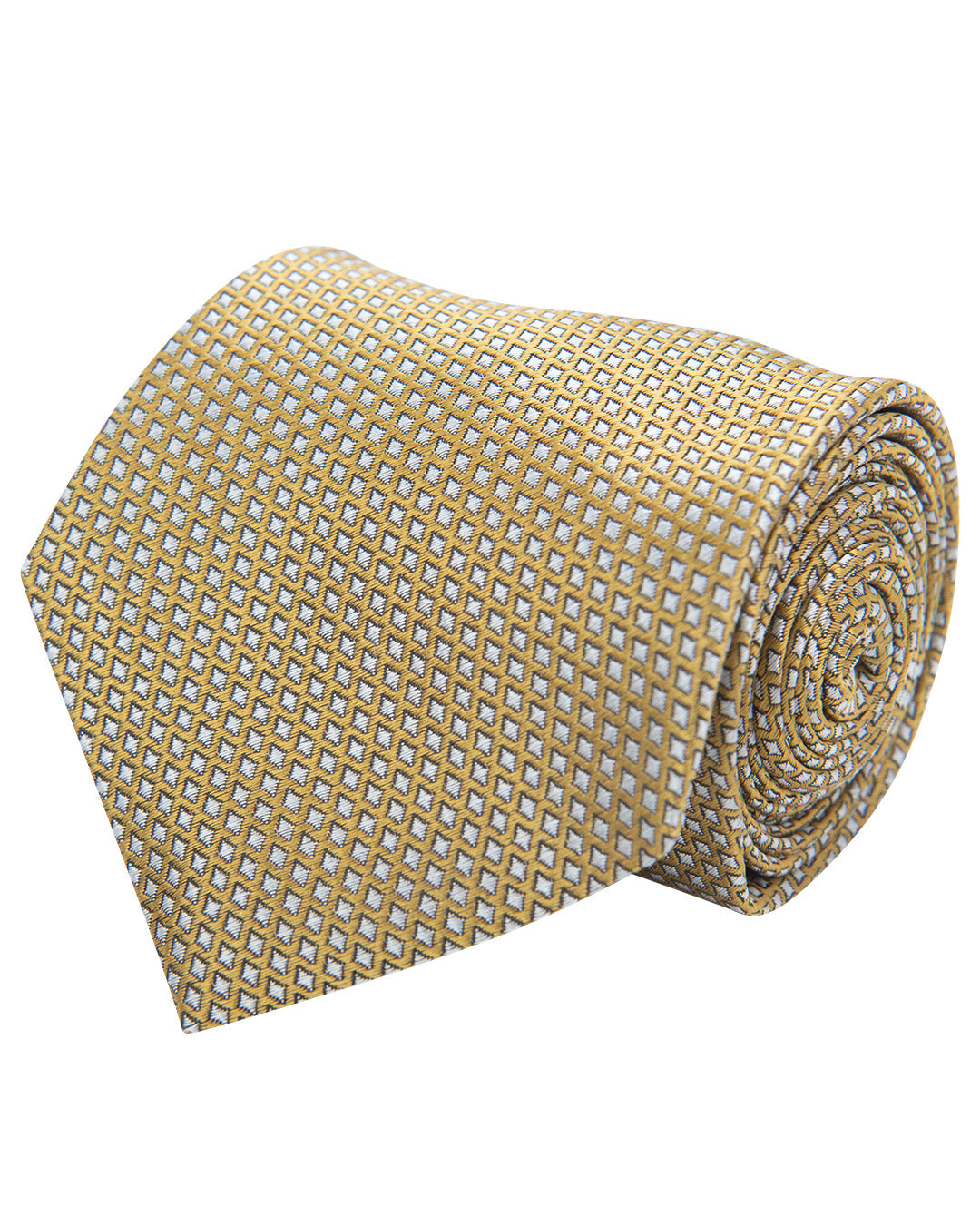 Yellow Diamond Weave Italian Silk Tie