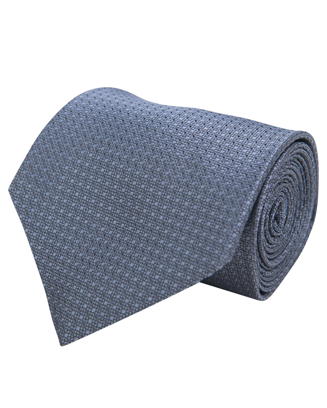 Grey Basketweave Tonal Spot Italian Silk Tie