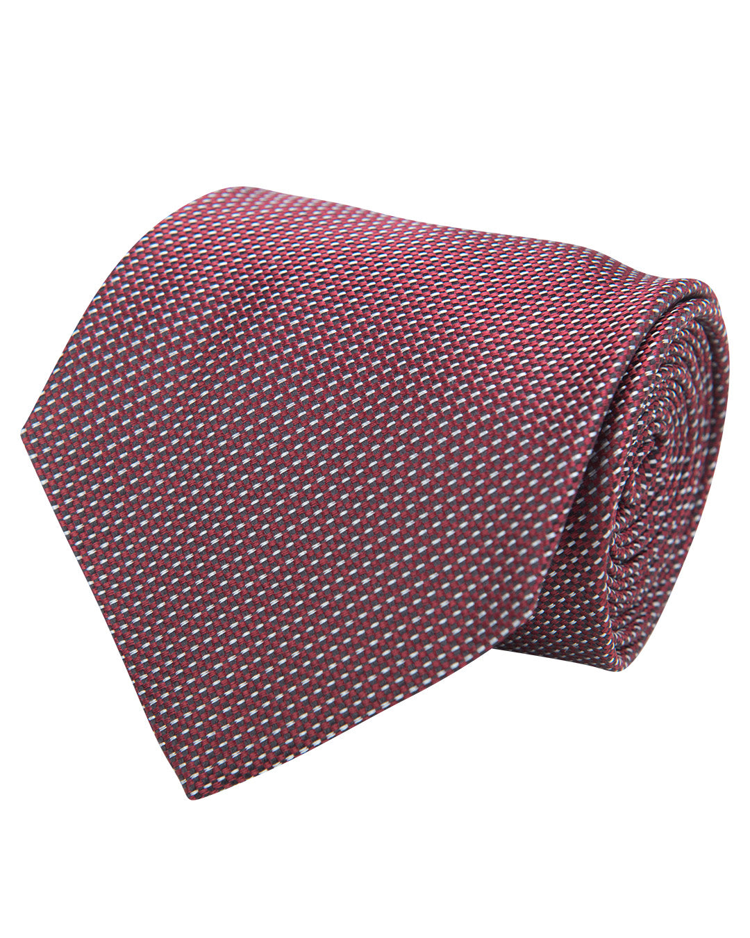 Red Pindot Weave Italian Silk Tie
