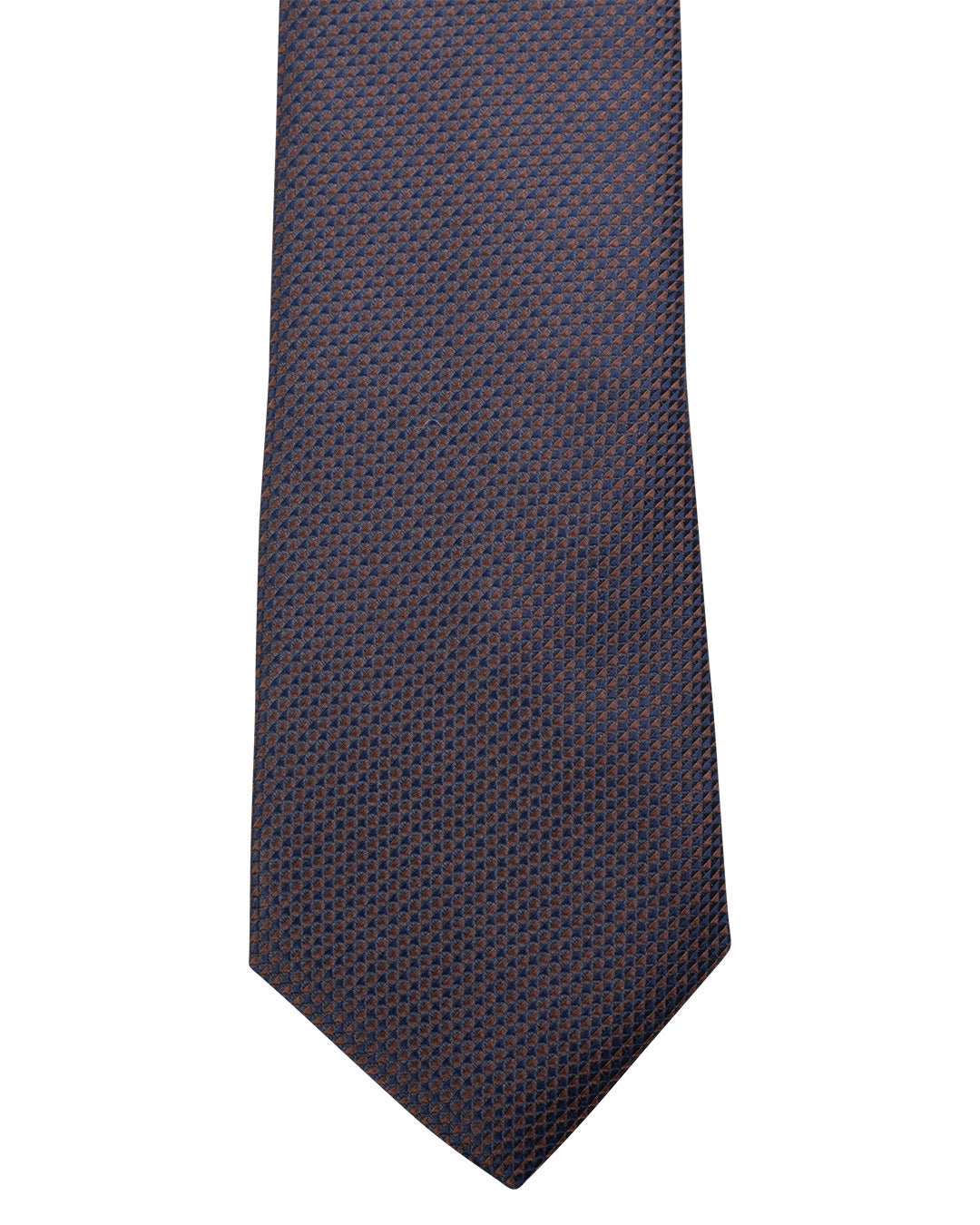Brown Oxford Weave Italian Silk Skinny Tie