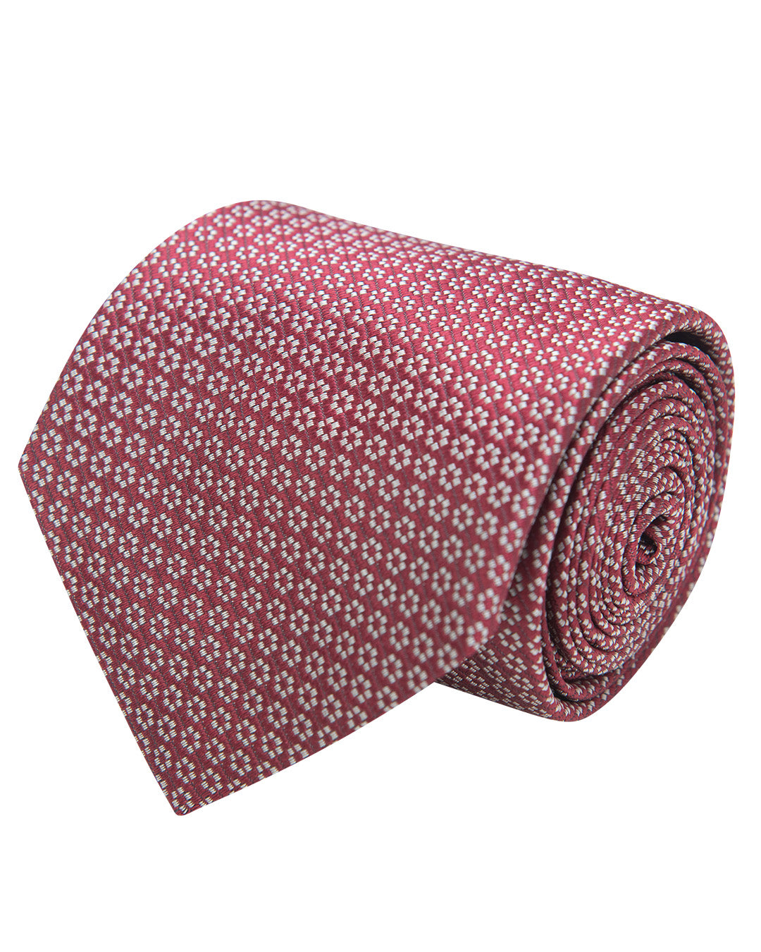Red Floral Pattern Italian Silk Tie