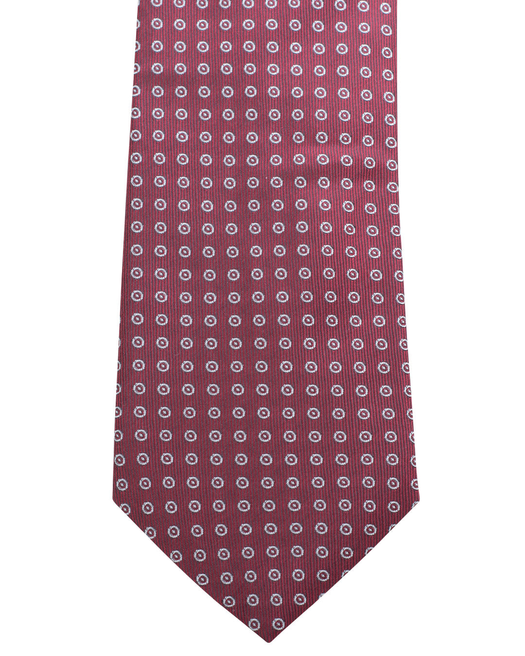 Red Dotted Circle Italian Silk Tie