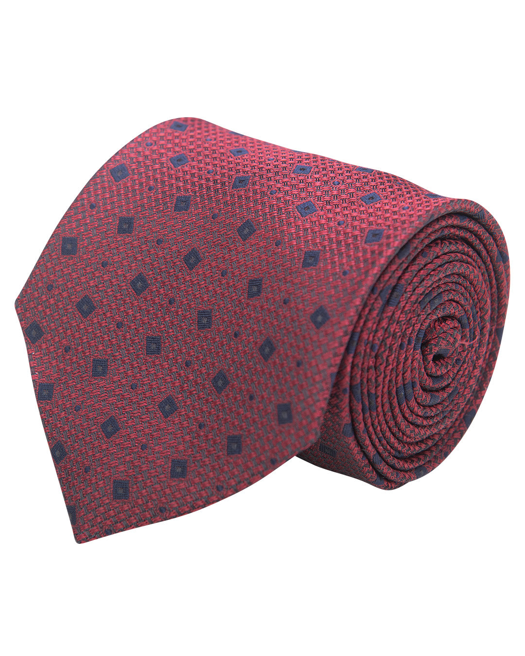 Red Boxes Pattern Italian Silk Tie
