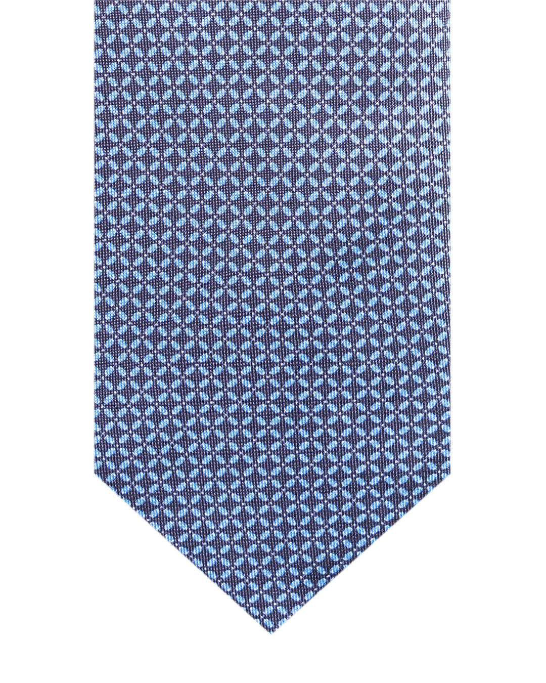 Blue Mesh Italian Silk Printed Tie