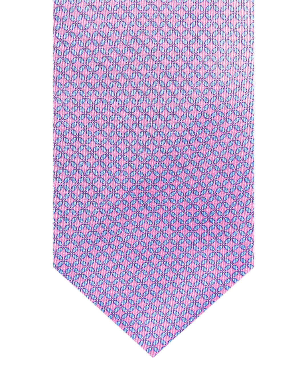 Pink Mesh Italian Silk Printed Tie