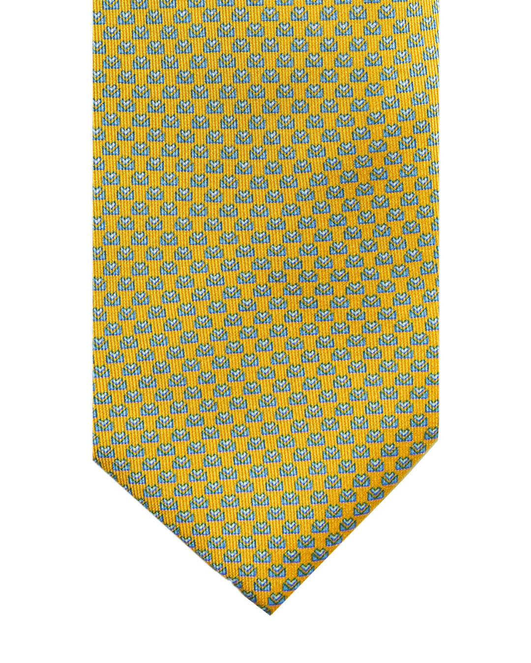 Yellow Arrowhead Italian Silk Printed Tie